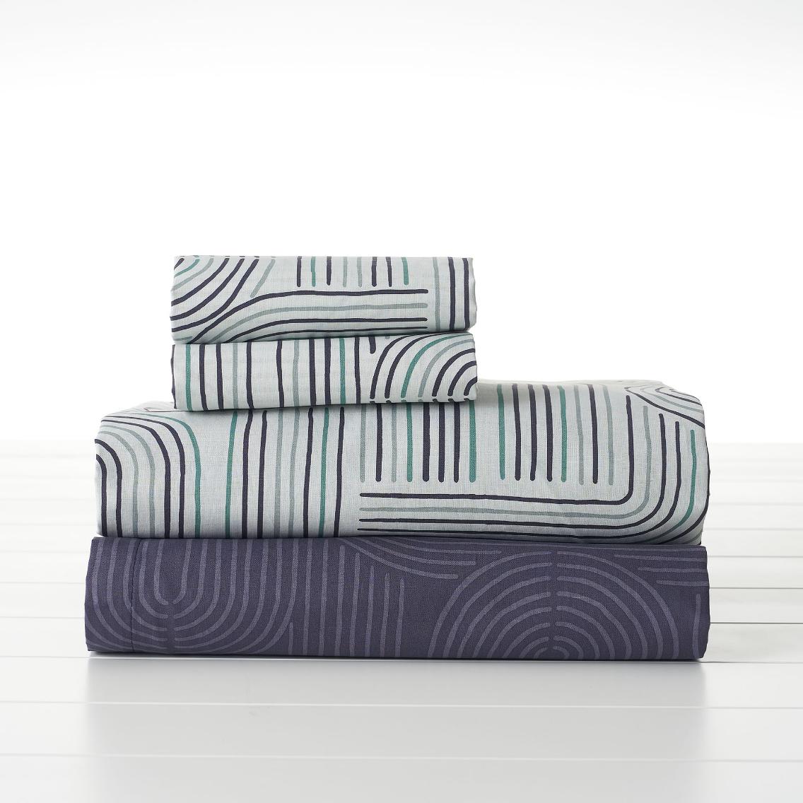 Bedsheet set 4pcs / LORENA-2 / Blue Based / 180cm